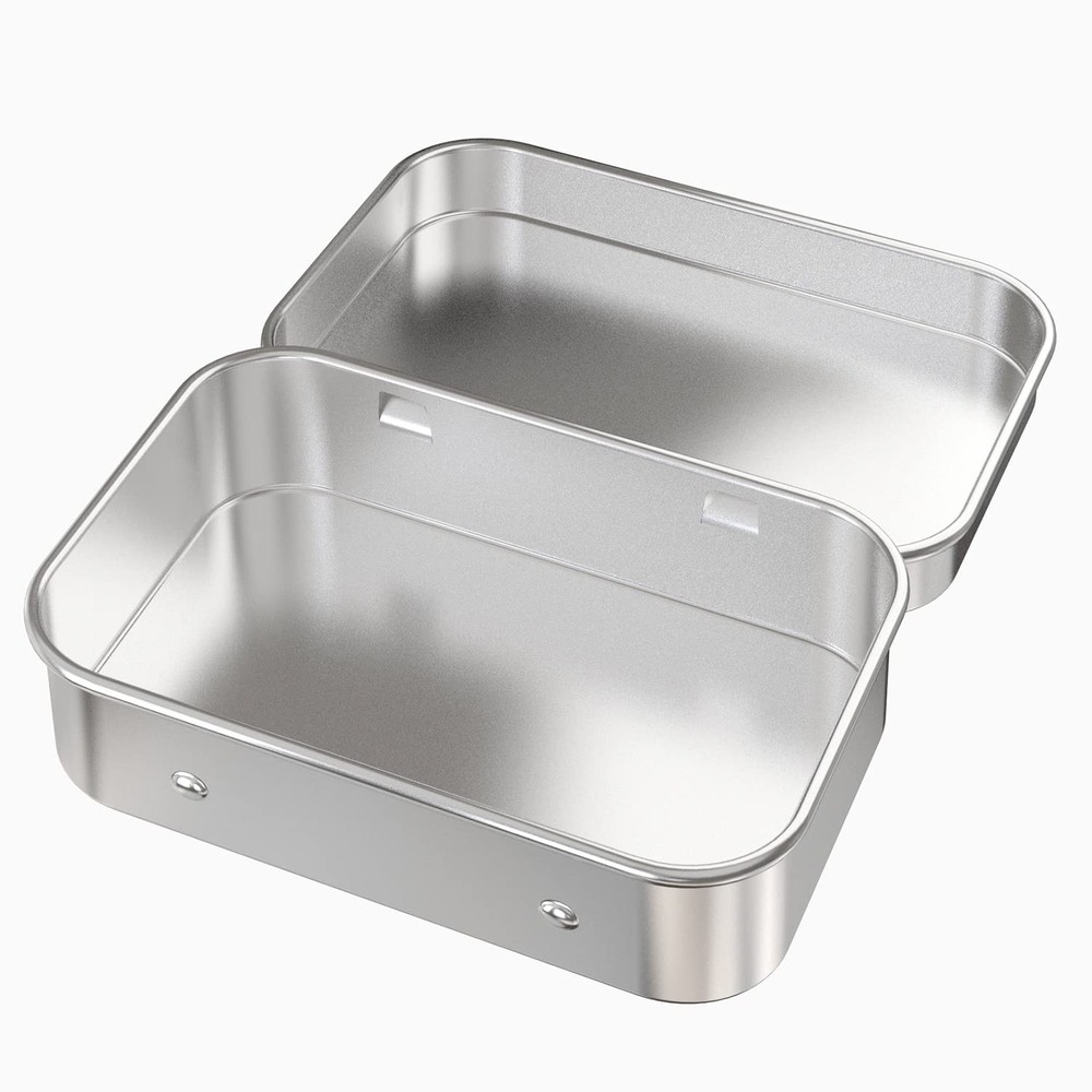 6 Pcs Metal Hinged Tin Box Container Mini Portable Small Storage Container Ki...