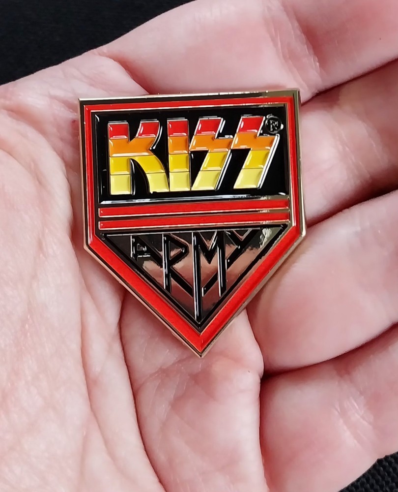 Licensed Enamel KISS Army Shield Logo Lapel Pin Pinback Badge