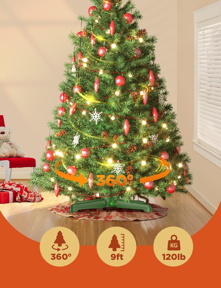 (2025 Upgrade) Rotating Christmas Tree Stand with Remote Control, PureSpin