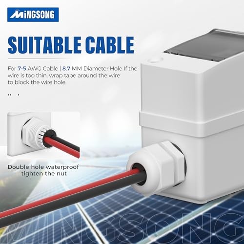 Solar Panels Disconnect Switchmp DC Solar Shut Off Switch Box & Wire 400V 40A