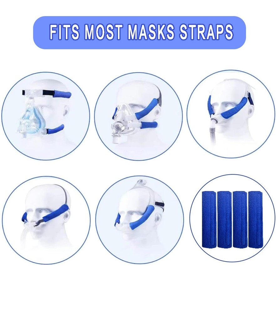 4 Pack CPAP Strap Covers Breathable Cushions for Most 4 Pack, Blue