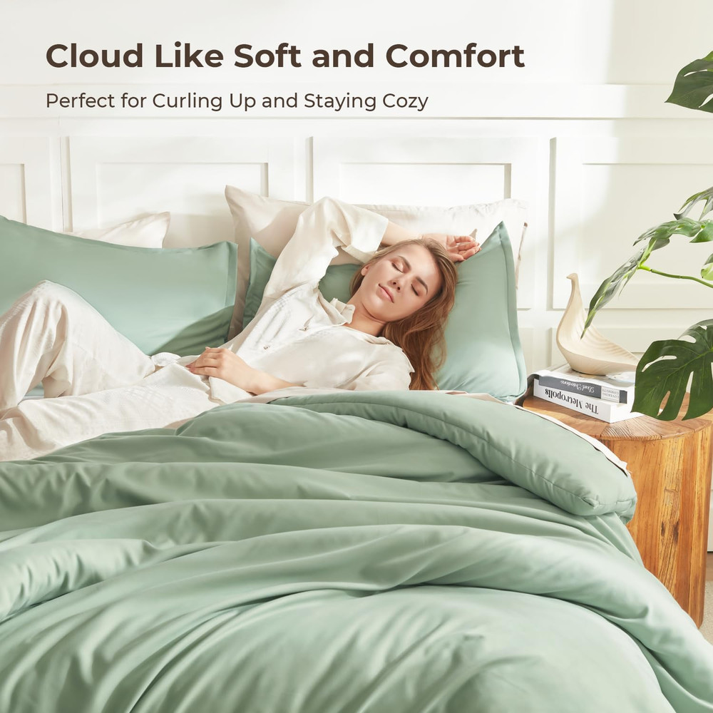 King Size Comforter Set, 3 Pieces Lightweight Solid Comforter King Size, All Sea