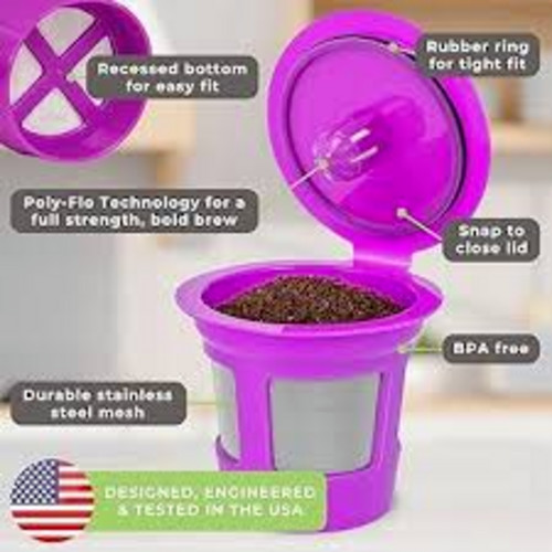 6 PCS Reusable Coffee Pod Capsules – Eco-Friendly K-Cup Alternative (6 Pack)