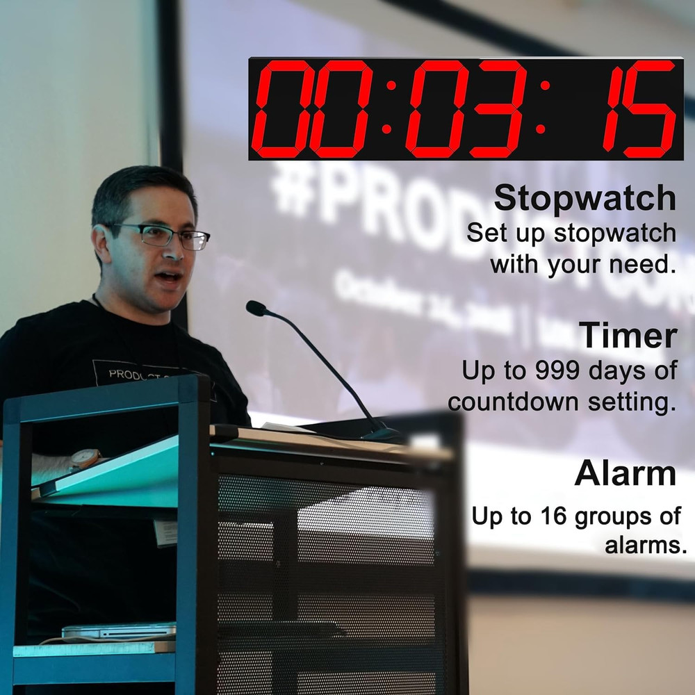 Digital Wall Clock, Oversize Led Digital Clock Large Display with Auto Dimmer, H