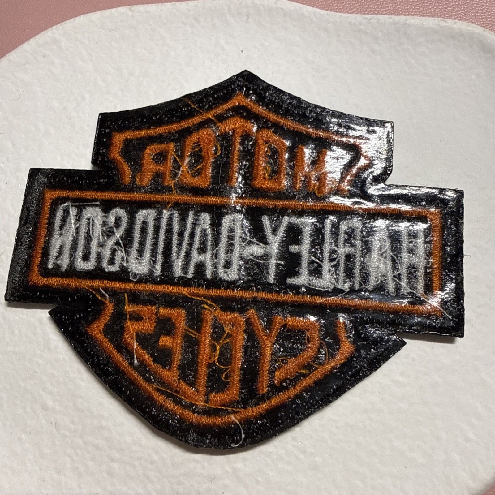 Harley Davidson Classic Orange Logo Iron-on embroidery Patch Size 2 X 3 inches
