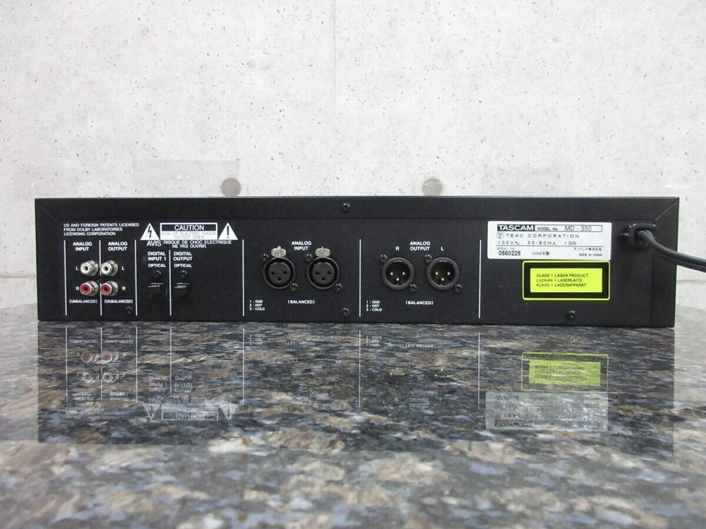 TASCAM MD-350 MINI DISC PLAYER / RECORDER MD DECK Remote controller USED AC100V