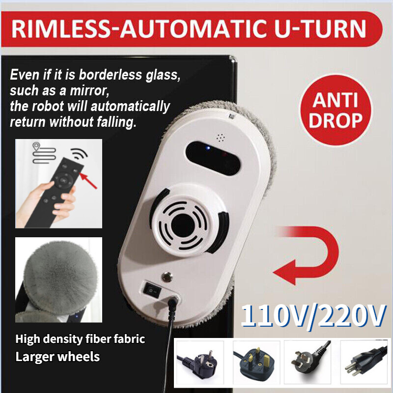 Automatic Robot Window Cleaner Smart Remote Control Cleaning Tool Home 110V/220V