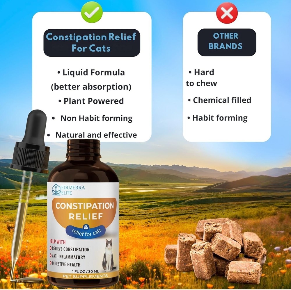 EDUZEBRA Cat Constipation Relief, Constipation Relief for Cat, Cat Laxative C...