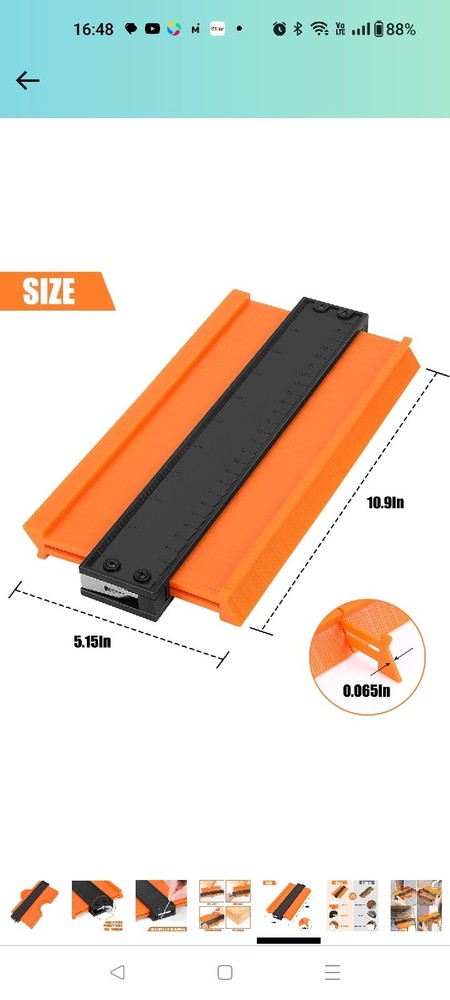 Contour Gauge Duplicator with Lock, Precisely Copies Irregular and Awkward...