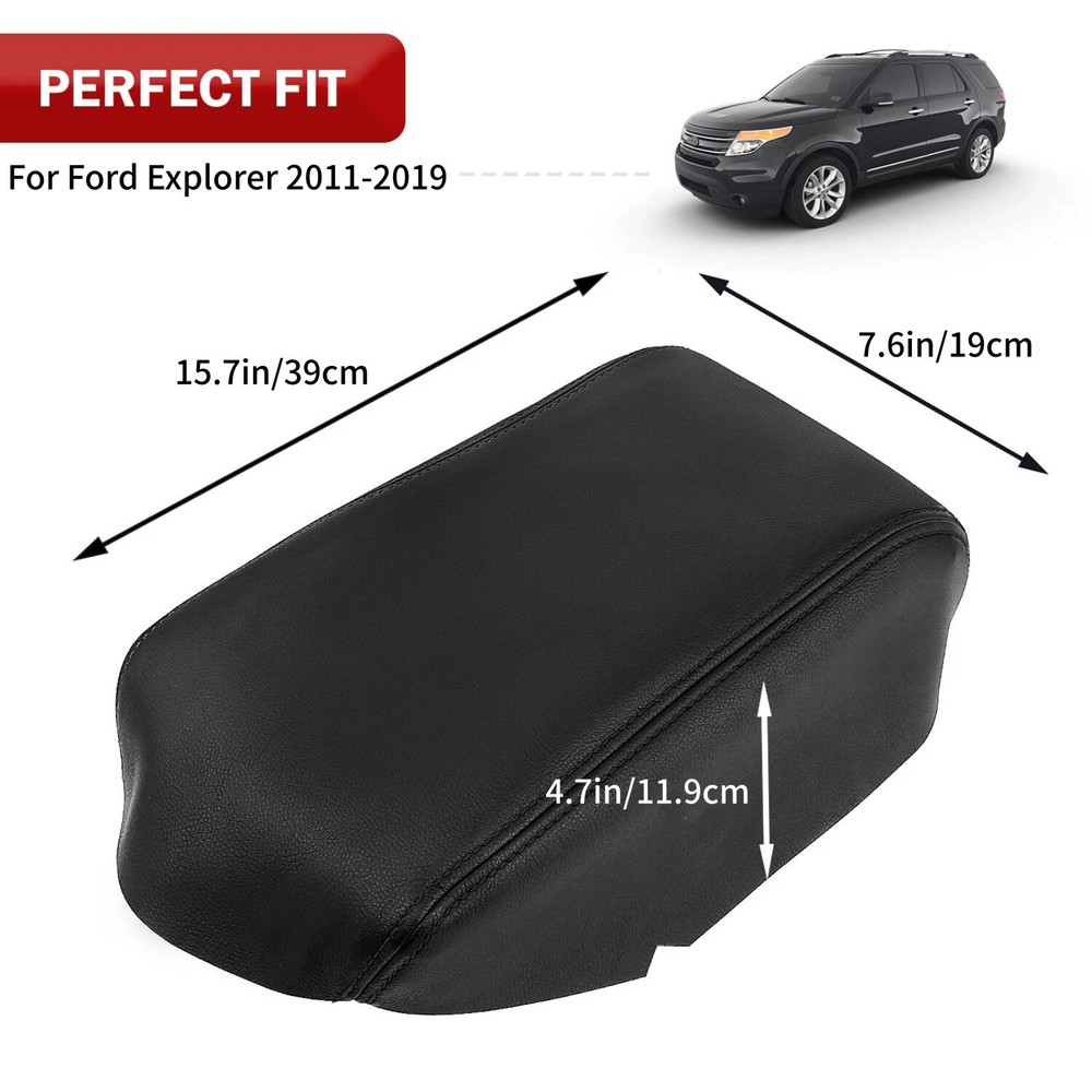 Armrest Lid Cover for Ford Explorer Center Console 2011-2019 Leather Replacement