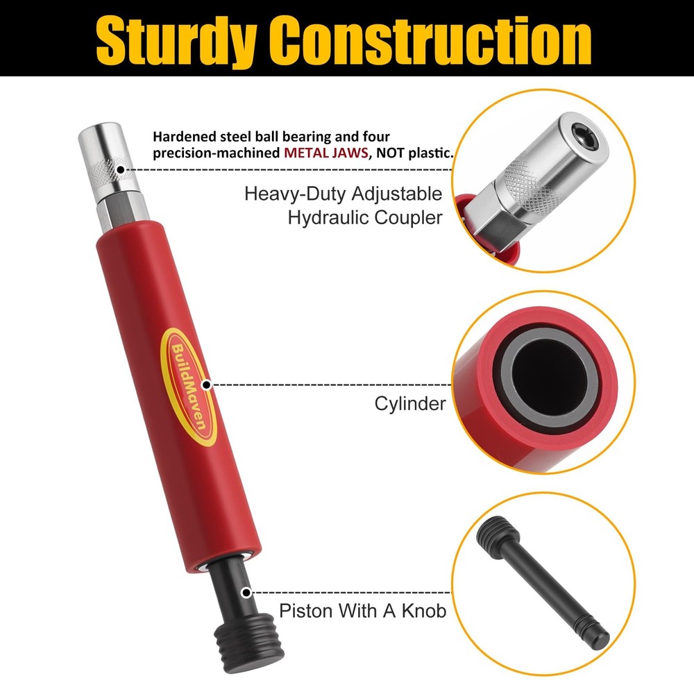 BuildMaven Grease Fitting Cleaning Tool -Grease Zerk Cleaner, Red