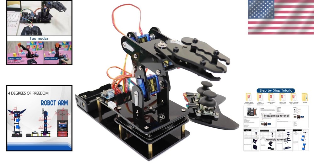 Robotic Arm for Arduino - Step-by-Step Kit for Coding & Electronics Exploration