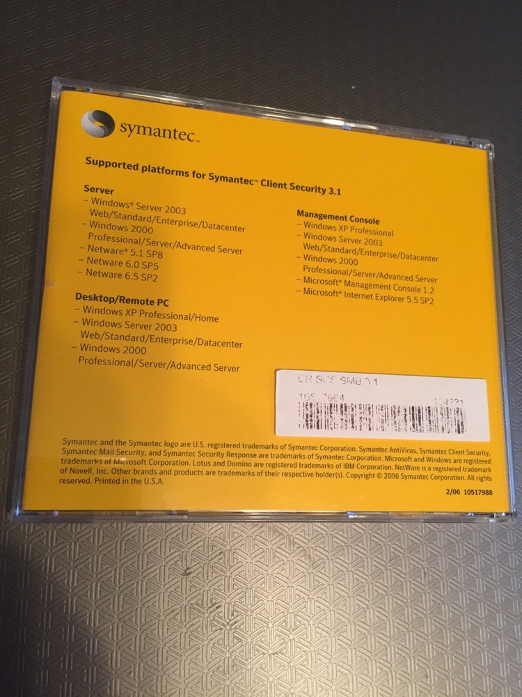 Symantec Client Security 3.1 Software