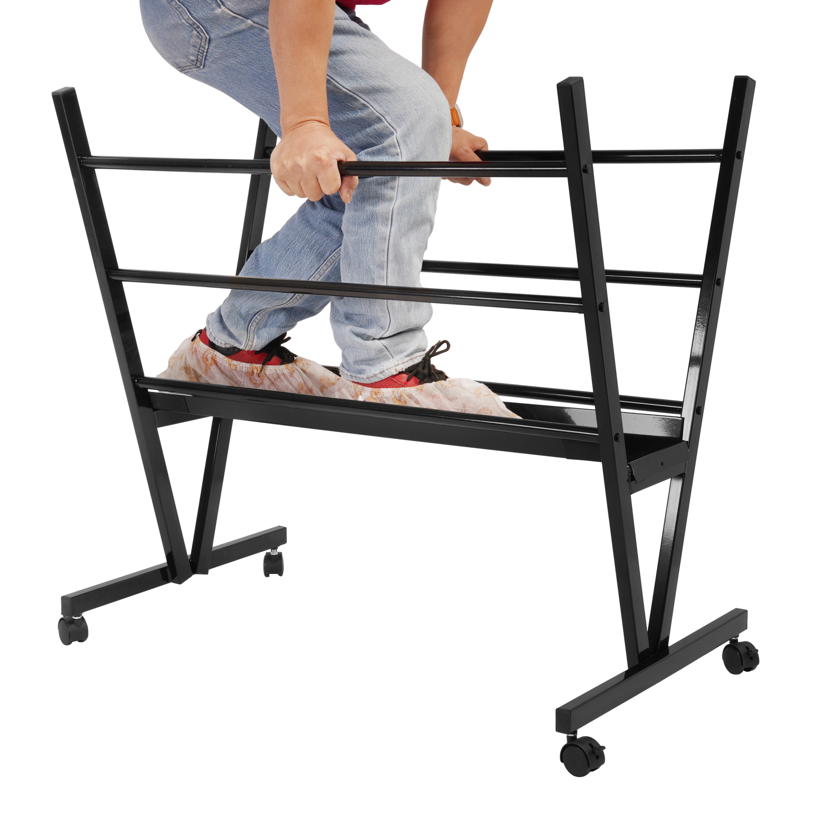 Art Storage Rack, Metal Print Rack W/ Rolling Casters Stand For Artwork, Posters