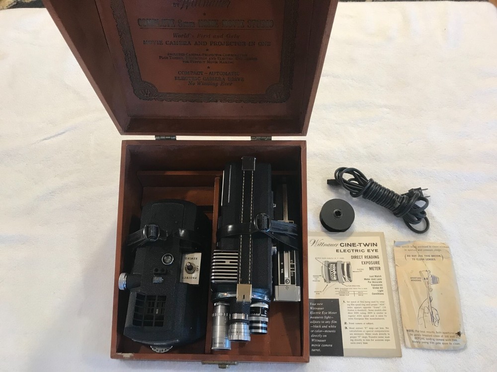 Wittnauer Cine-Twin Model WD 400 With Case Tested and Working