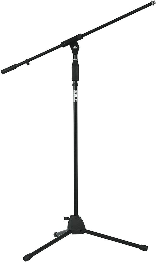 Rok-It Standard Microphone Stand with Fixed Boom Arm and Tripod Base
