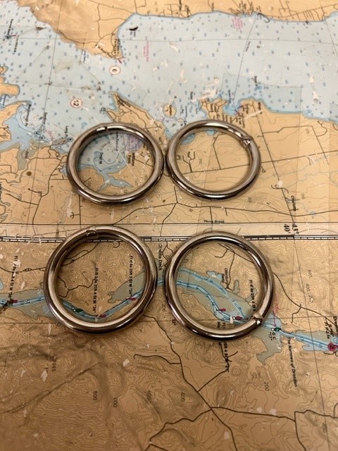 Stainless Steel Round Ring O.D 2" for Seadog Line pack of 4.