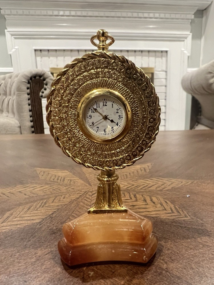 Chiellini Desk Clock – Made in Italy – Classical Bronze Finish – Decorative
