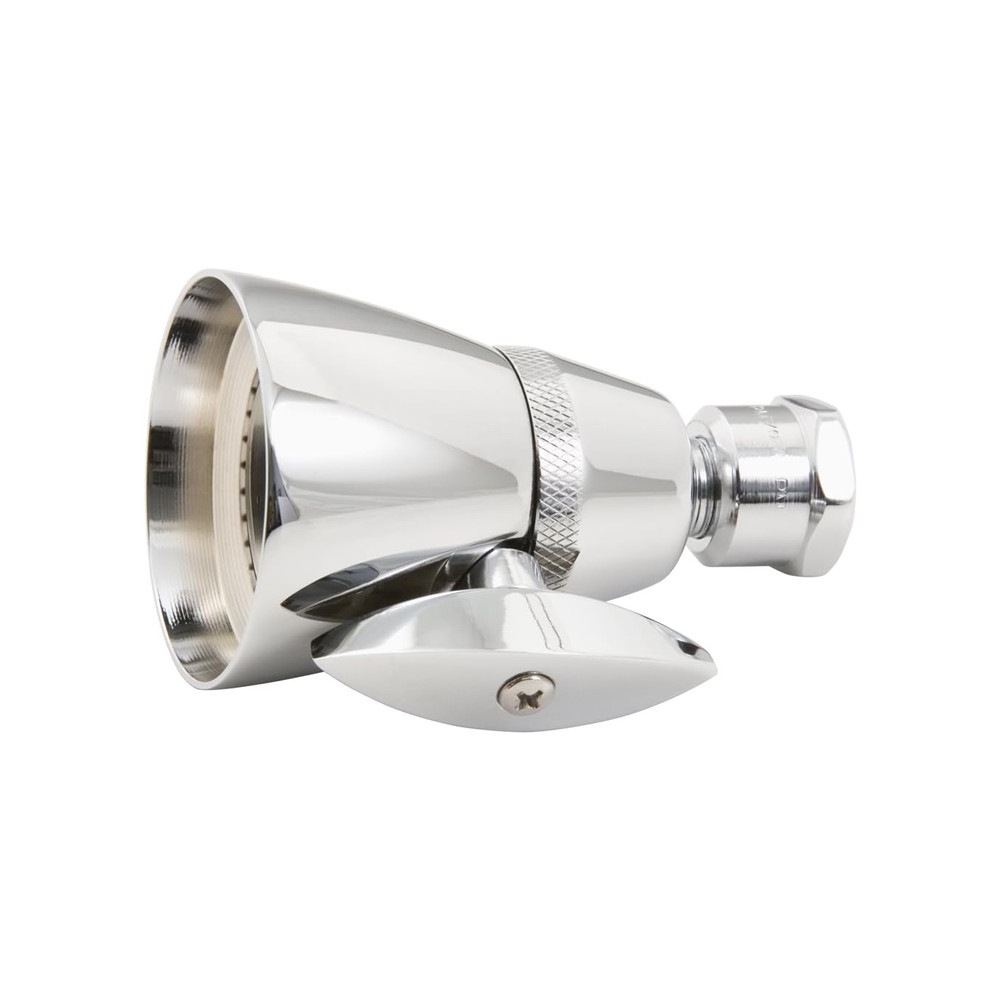 Body Moods Solid Brass Adjustable Fixed Shower Head - 2 Spray Settings, Chrome