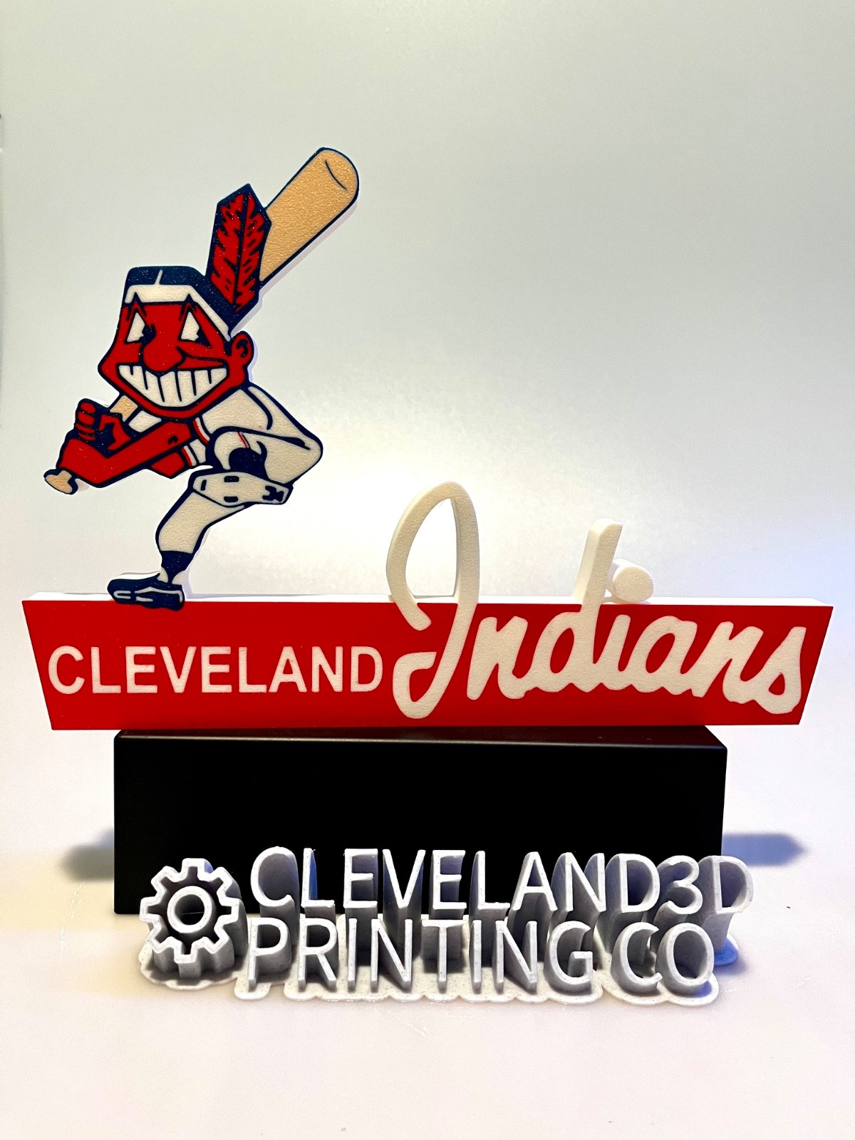 3D printed Cleveland Indians Chief Wahoo Municipal Stadium Gate D Sign