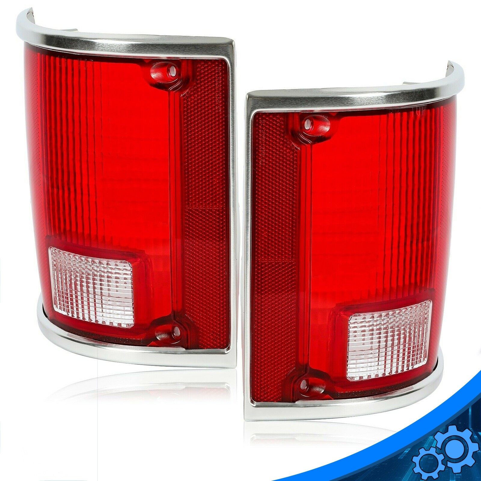 Tail Lights Taillamps w/chrome Bezel Pair For 73-91 Chevrolet C10 K10 GMC Sierra