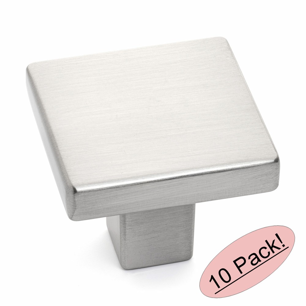 *10 Pack* Cosmas Cabinet Hardware Satin Nickel Square Cabinet Knobs #14899SN
