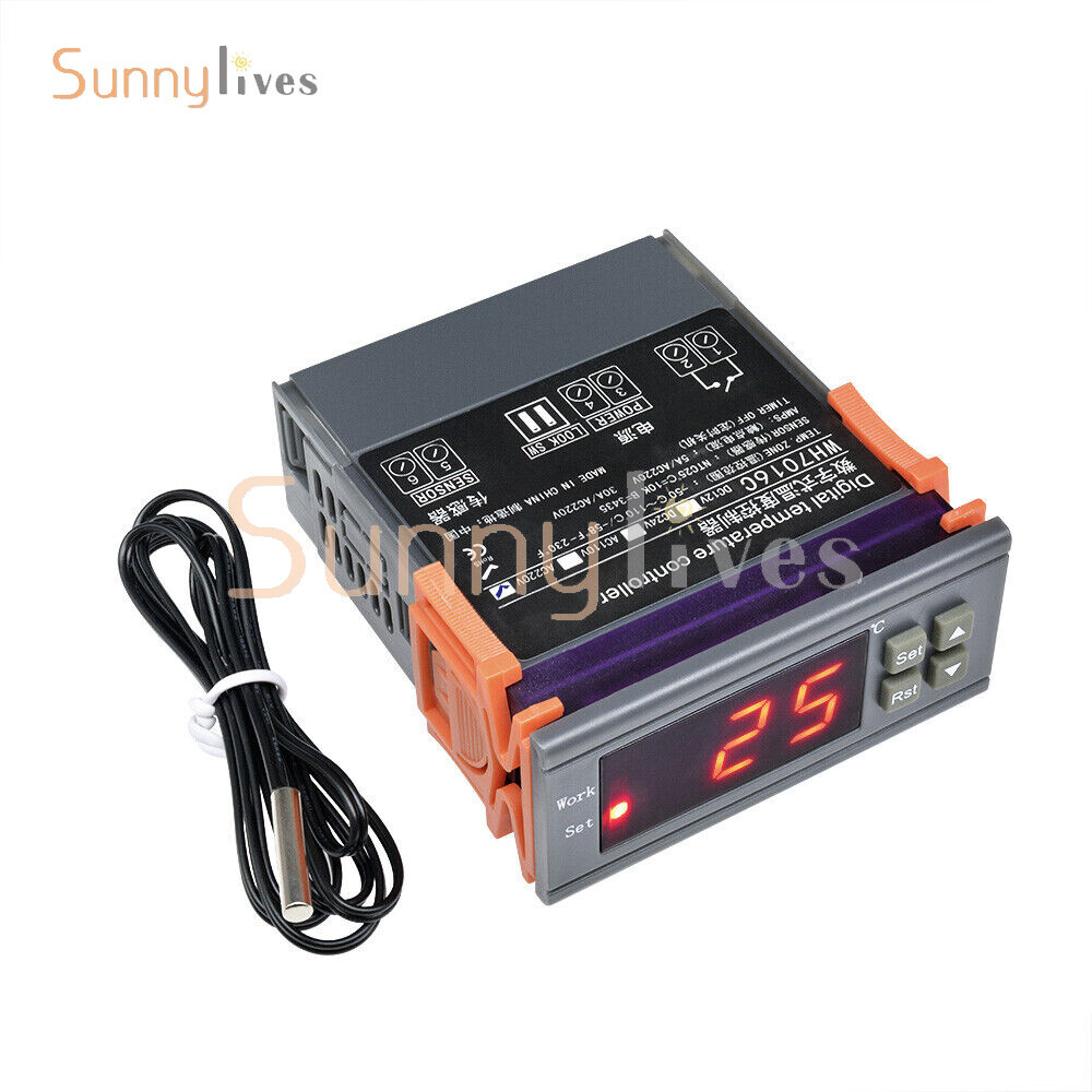 WH7016C Digital Automatic Temperature Controller Thermostat 220V Control Switch