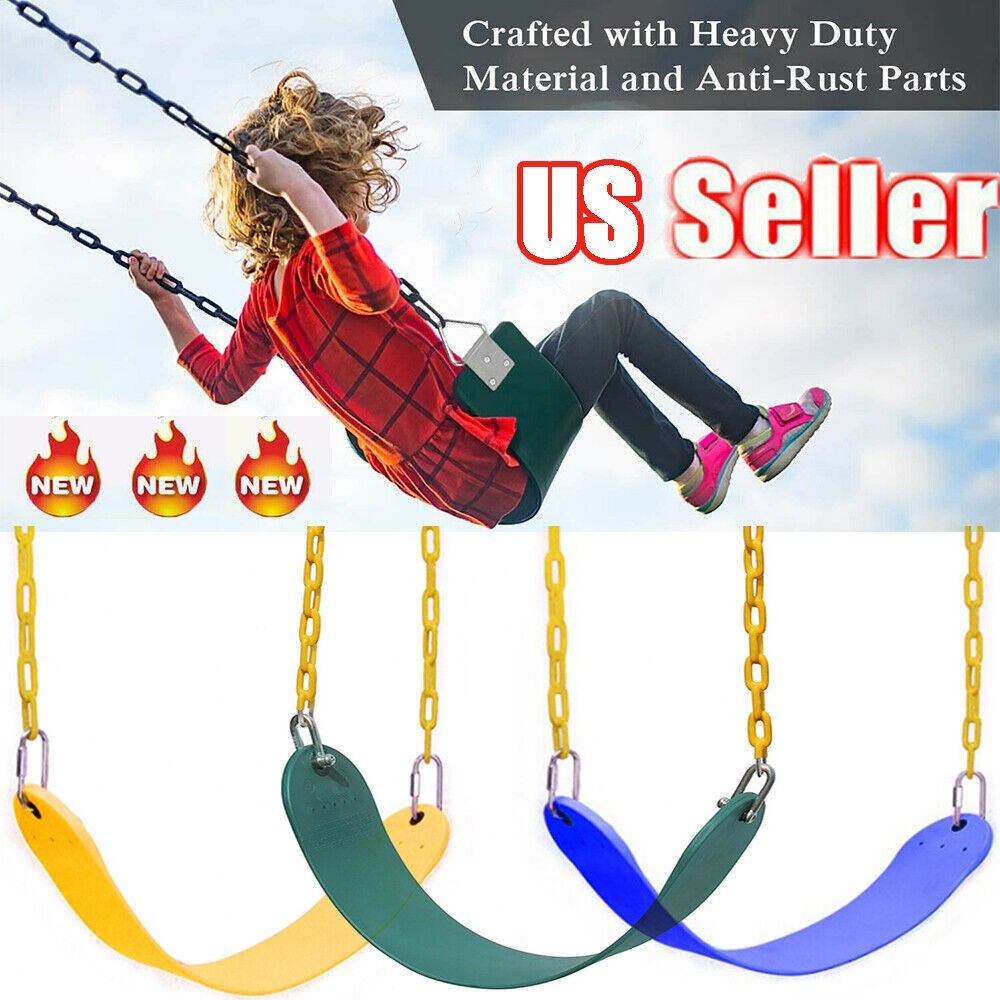 1-4PACK Heavy Duty Children Swing Seat Set Replacement Kit Including Chains
