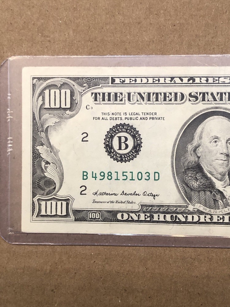 Older 1988 $100 Dollar Offset print Error circulatedNote
