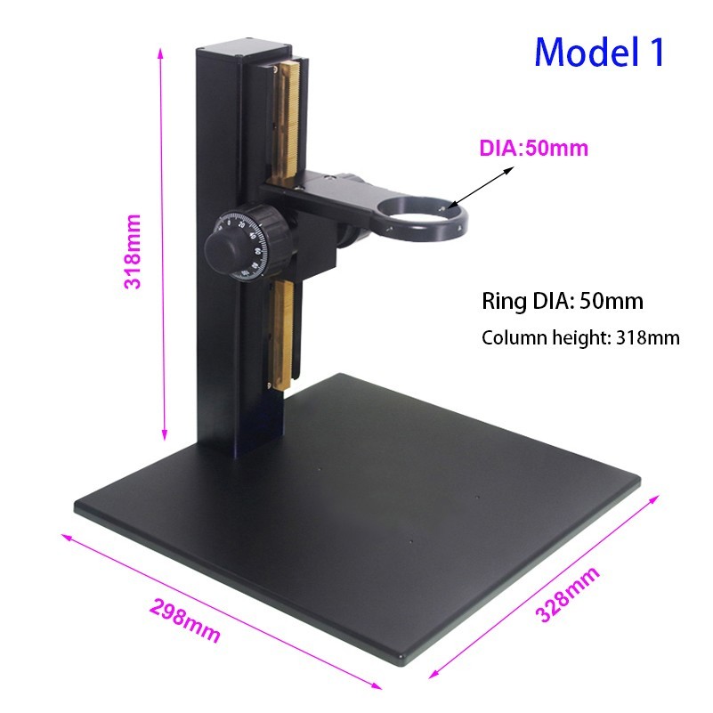 Industry Microscope Stand with Coarse/Fine Adjust Focus 0.002mm Bottom LED Light