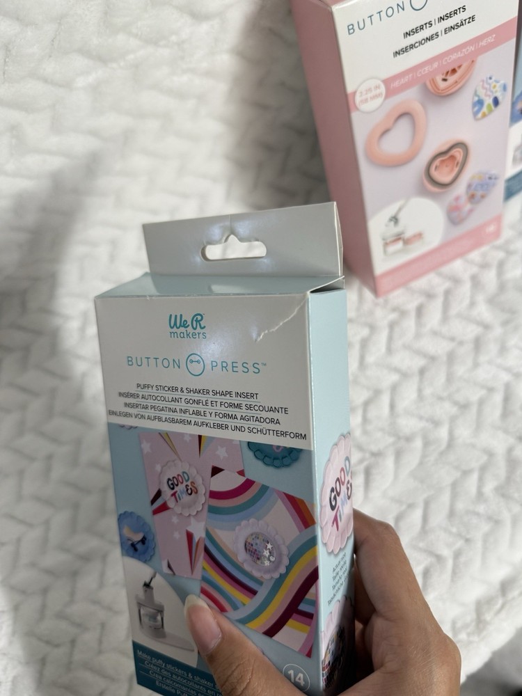 We R makers Button Press Insert Bundle 2 Puffy Sticker, 1 Heart Insert