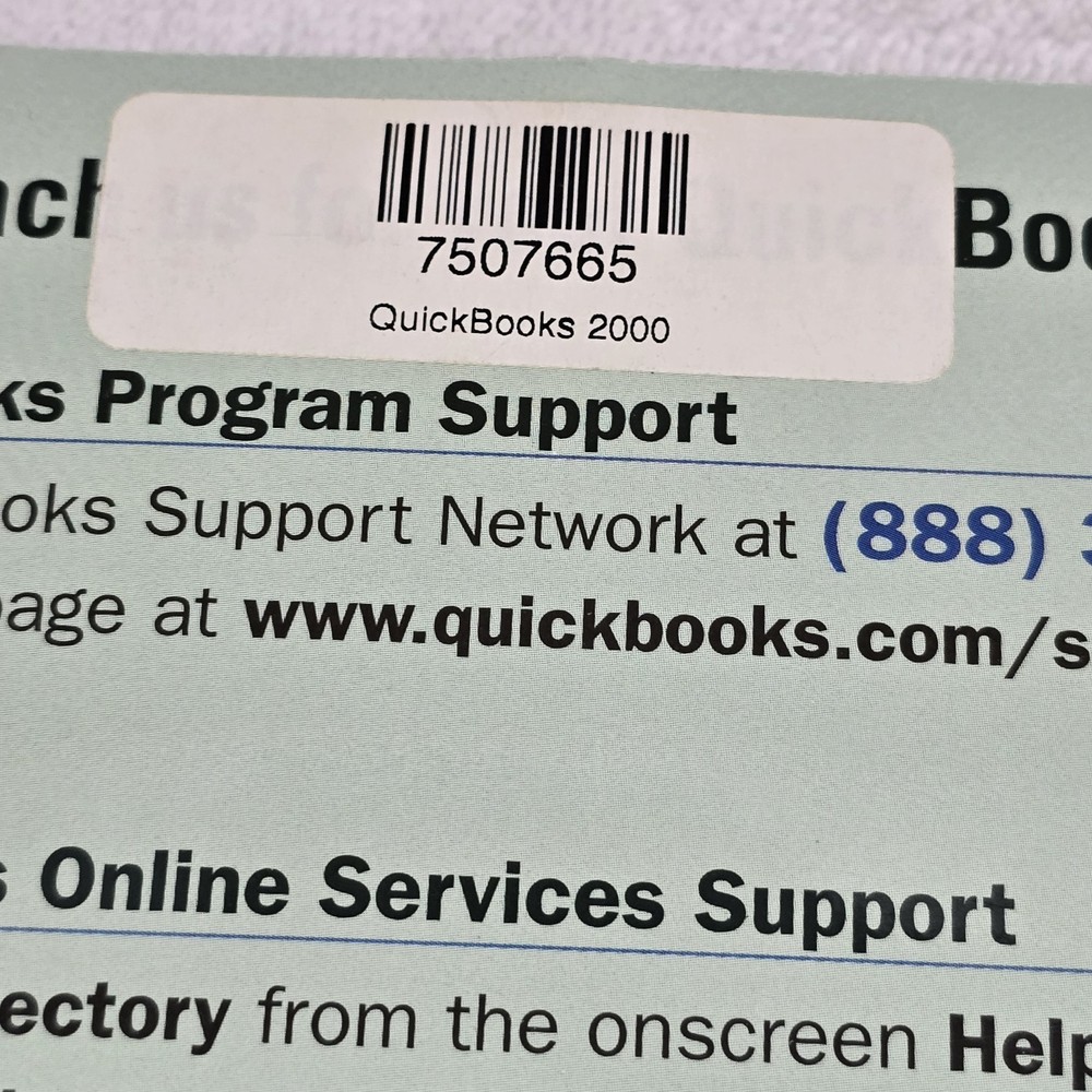 VTG QuickBooks 2000 Intuit Gateway 2000 Sealed User Guide + Software CD NOS READ