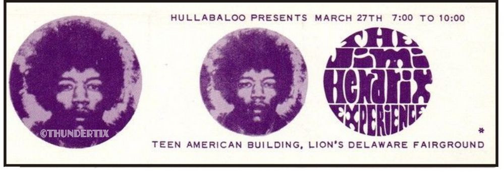 5 1968 -73  UNUSED FULL TICKETS Hendrix, Doors, Led Zeppelin, Pink Floyd reprint