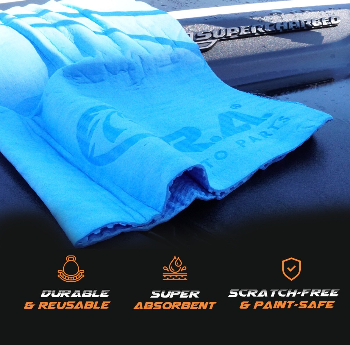 3-Pack PVA Synthetic REUSABLE Cleaning Chamois Cloth for Car Home Garden 17”x13"