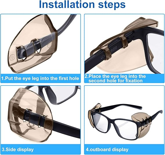 1~200Pairs Side Shields For Eye Glasses Slip On Safety Glasses Shield Universal