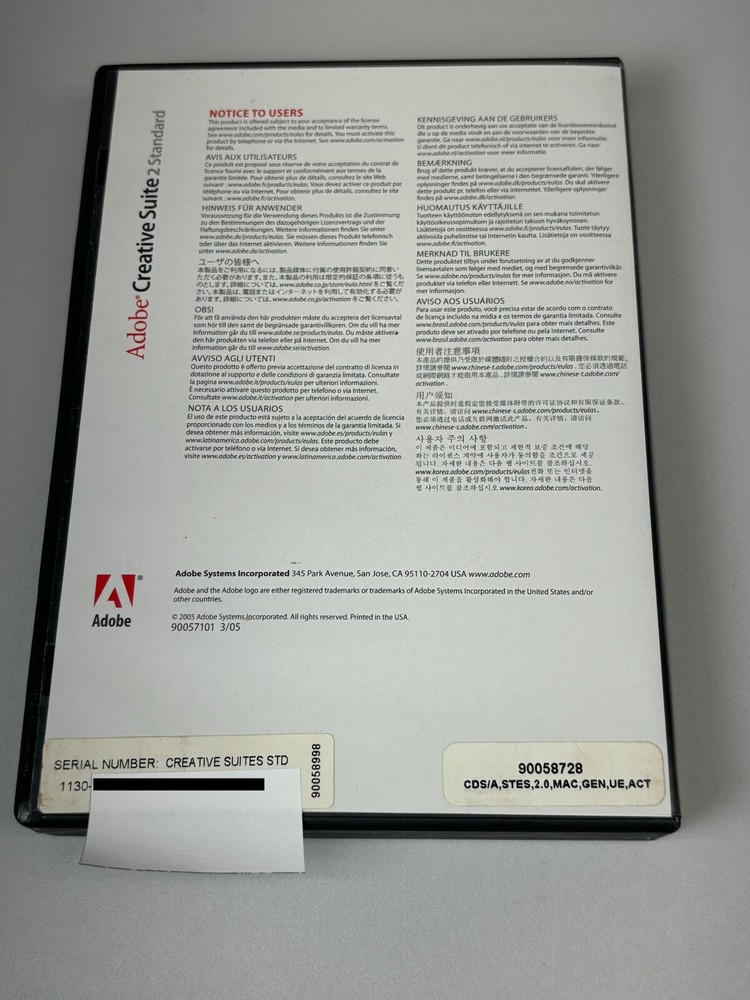 Adobe Creative Suite 2 Standard Apple Mac Serial + Training - Complete Tested 1