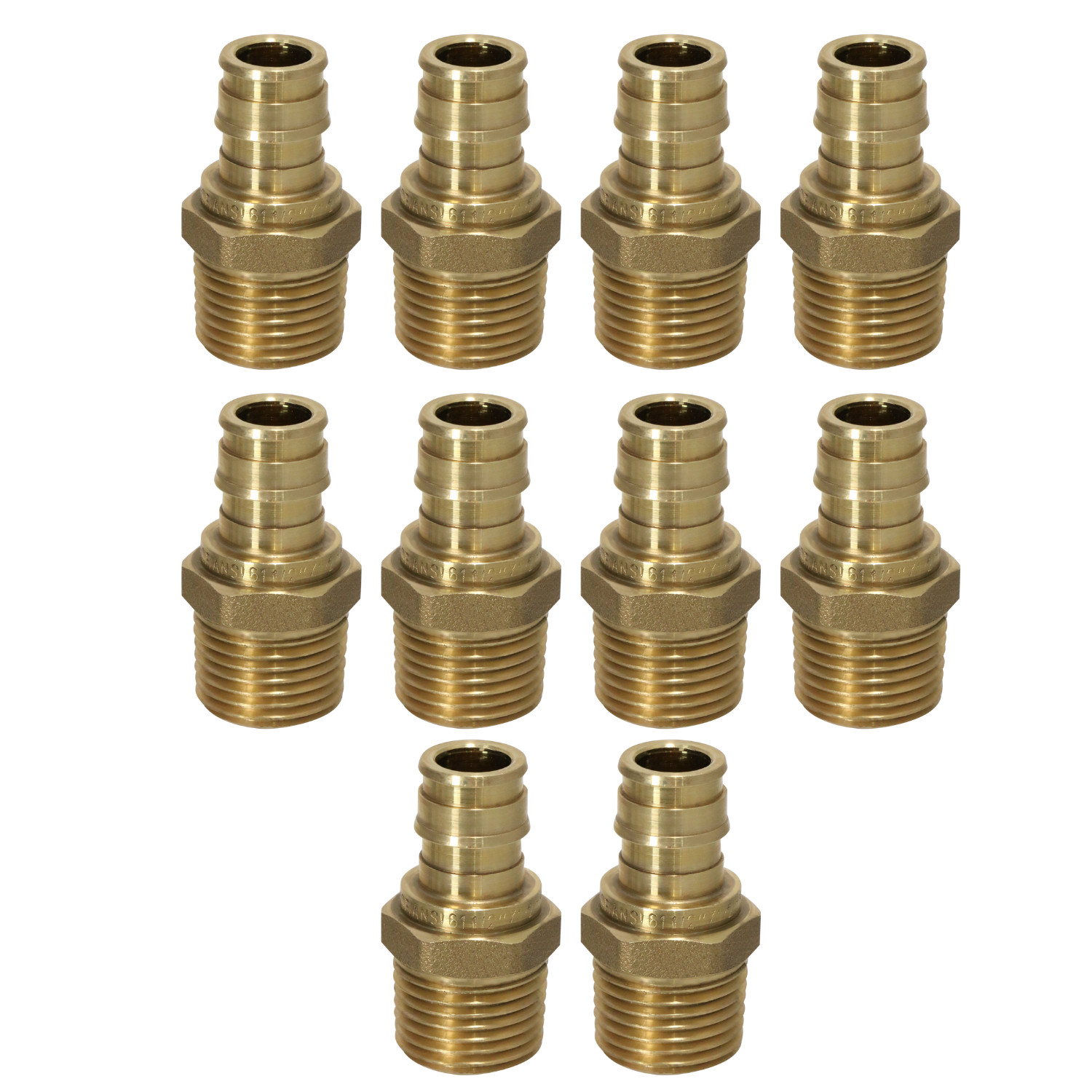 10 Pack XFITTING 1/2" Pex A X 1/2" Male NPT Pex Expansion Adapter , F1960