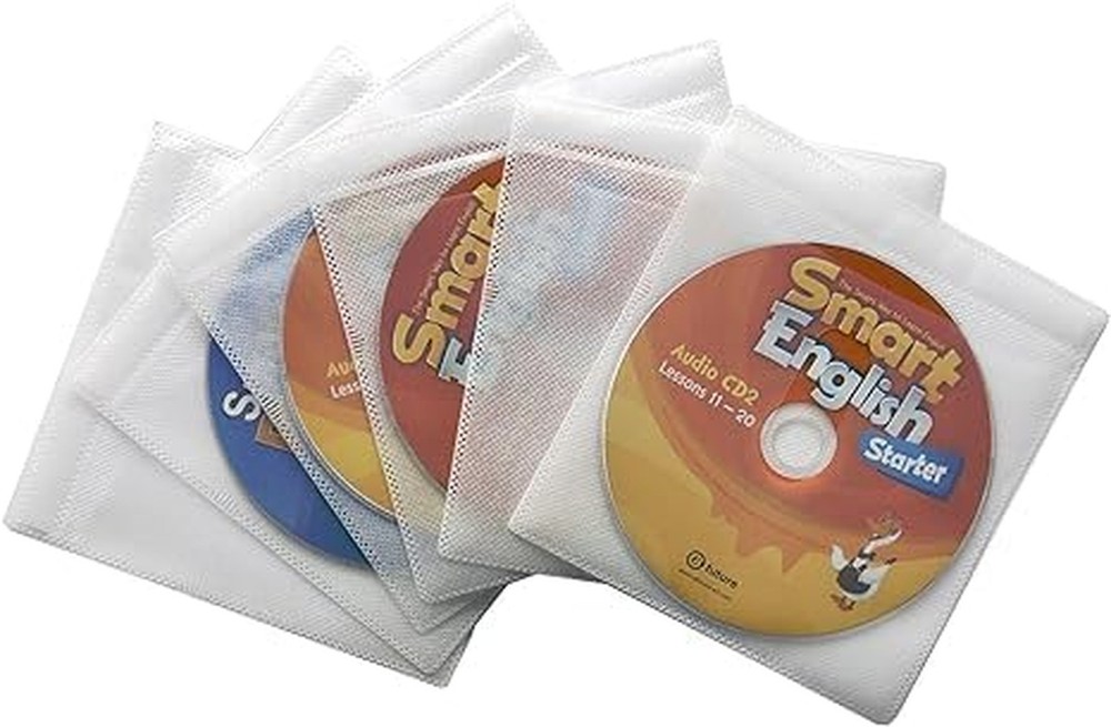 100PCS CD Storage Cases, Standard Two-Sided Clear CD Sleeve case with Drop-Pr...