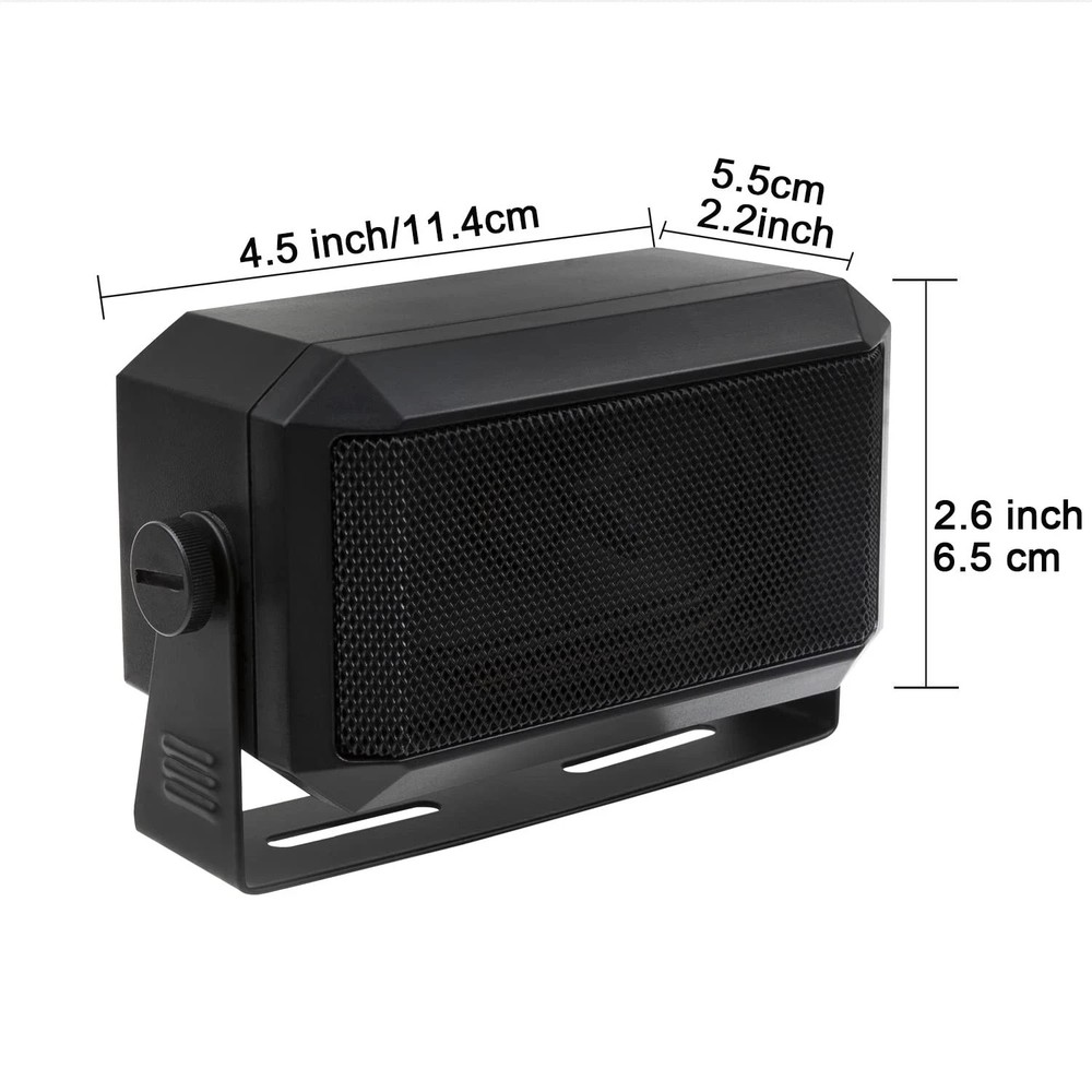 External Communications Speaker for Ham Radio, CB & Scanners - 5W Black