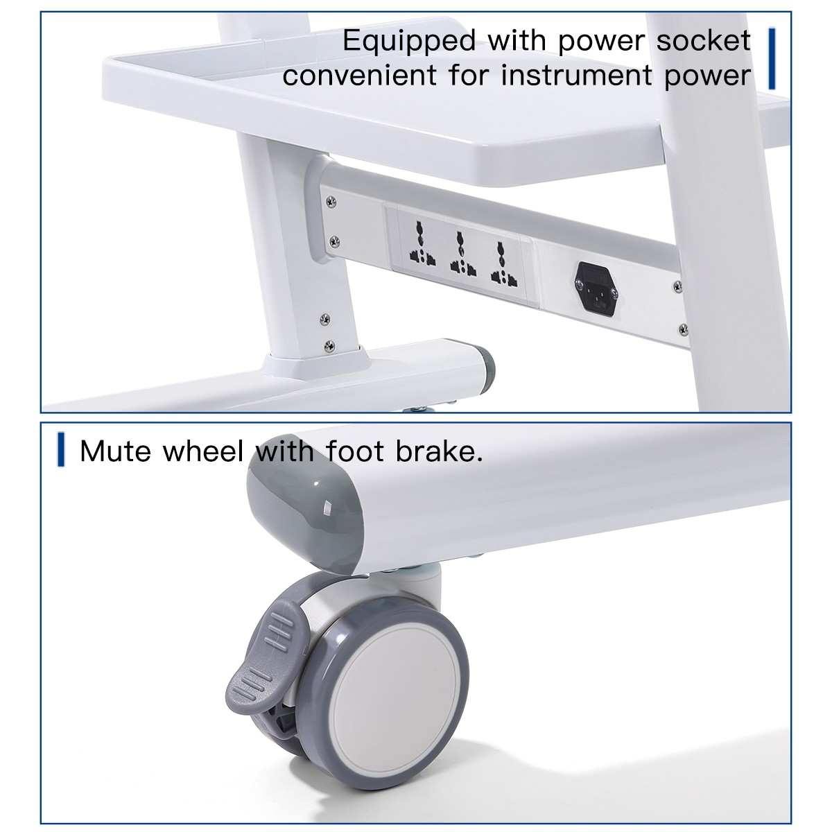 AZDENT Dental Mobile Cabinet Cart with Drawers /Medical Tool Cart Trolley