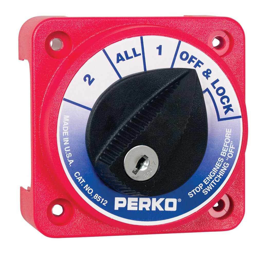 Perko 8512DP Compact Medium Duty Battery Selector Switch w/Key Lock