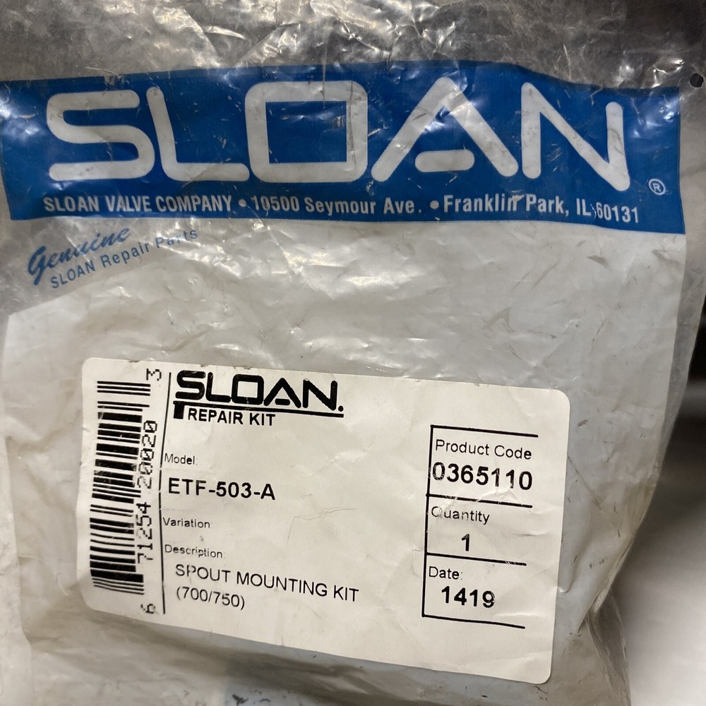Sloan ETF-503-A Spout Mounting Kit  New