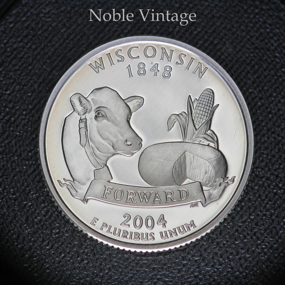 2004 S Proof Wisconsin State Quarter - From Clad Proof Set