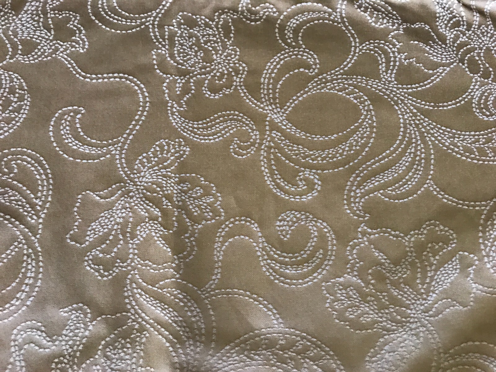 NWT Yves Delorme Accent Throw Cushion Pillow Cover Tan Floral Swirls Embroidery