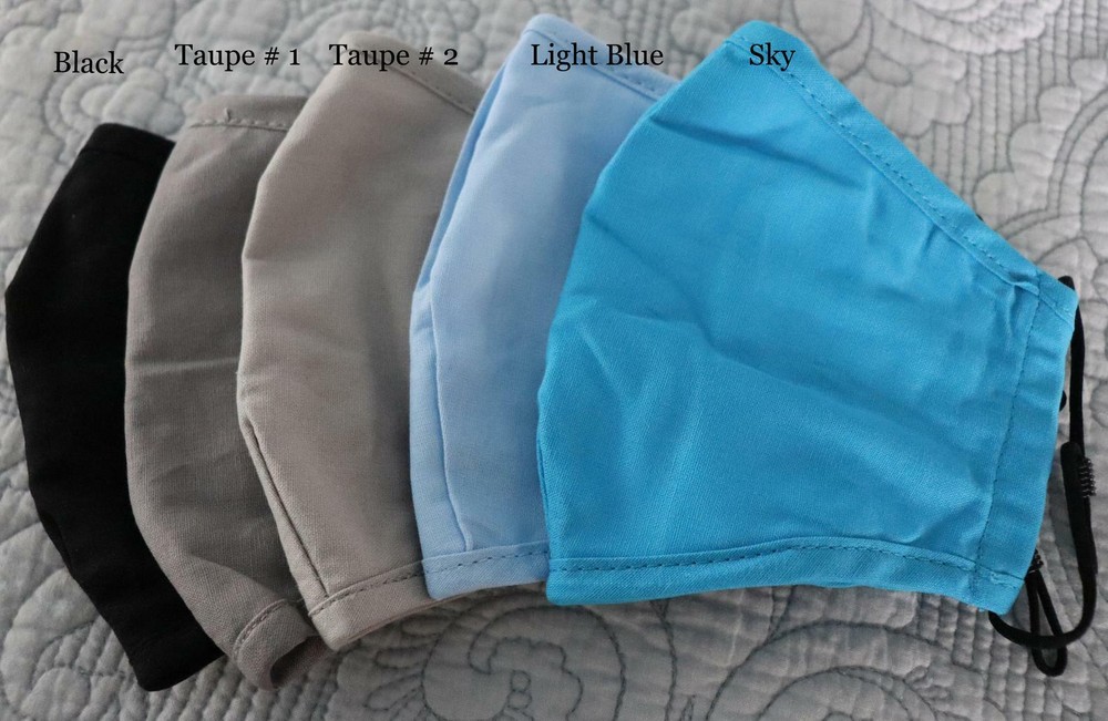 Face Mask with filter pocket 100% Cotton, Washable Reusable nose wire & ear loop