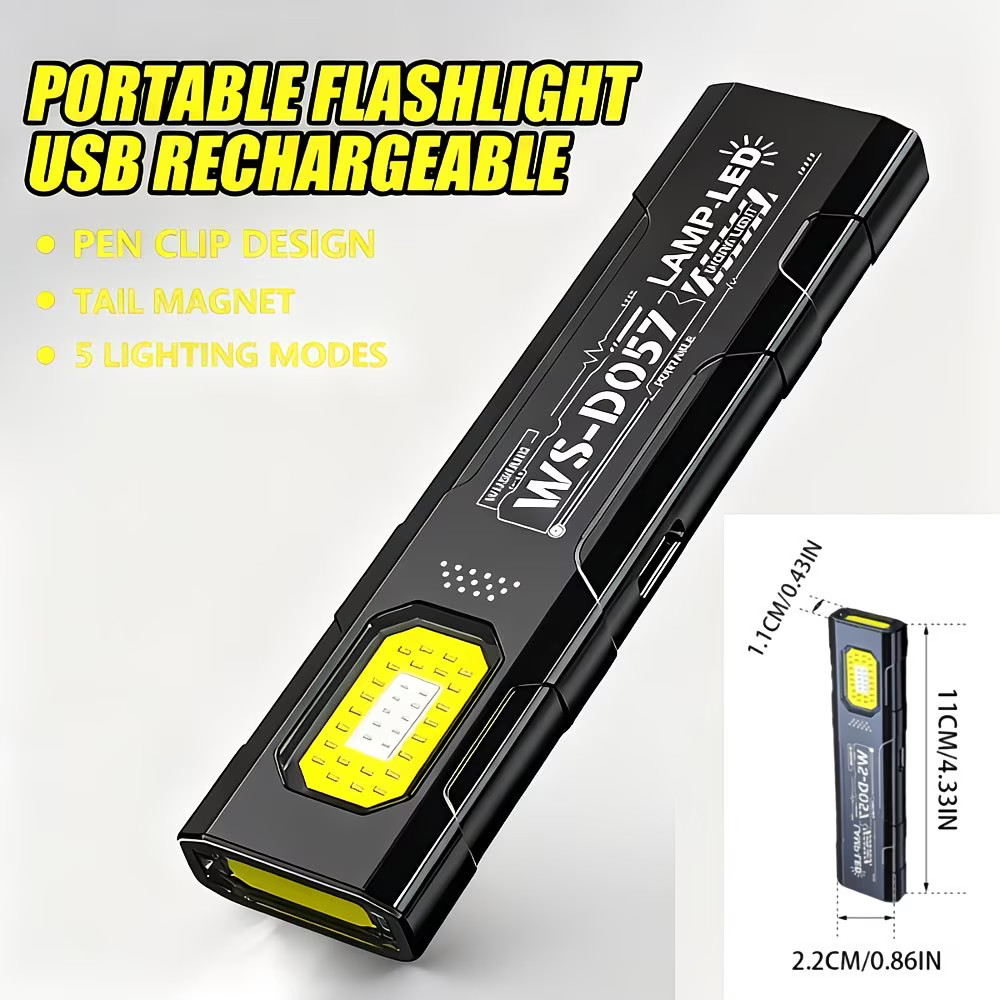 2 LED Flashlight Work Light, Emergency Flashlight, Flash light, red white blue