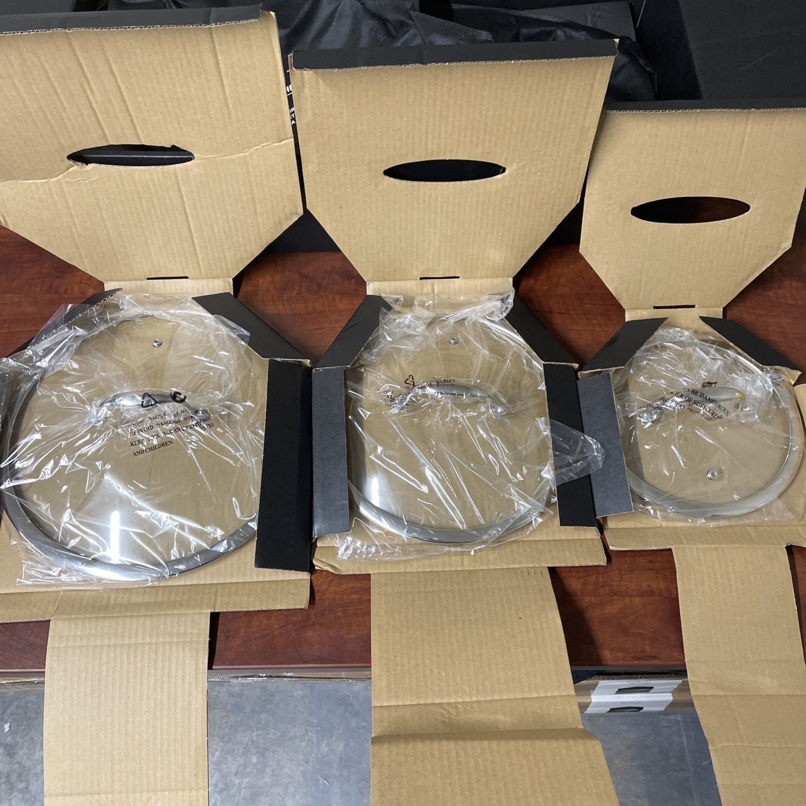 HexClad Hybrid 7-Piece Cookware Fry Pan Set 8” 10” 12” Inch W/ Lids & 12” Wok