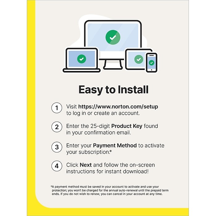 Norton 360 Deluxe Antivirus/Internet Security for 3 Device - 12 Month
