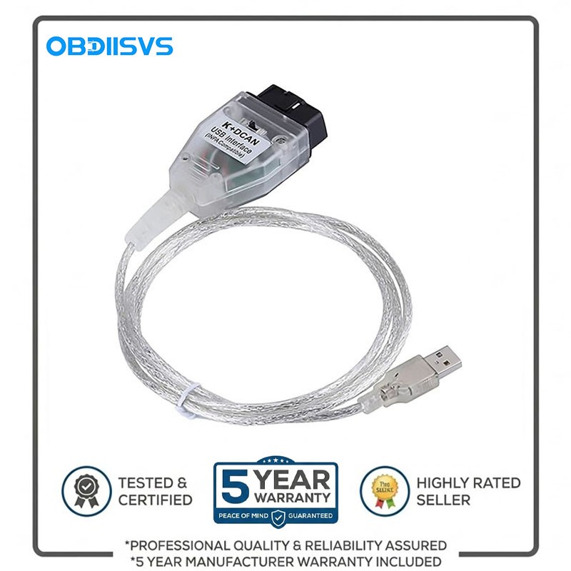 K+DCAN USB OBD2 II Interface Cable w/FT232RL Chip for BMW Diagnostic Scanner