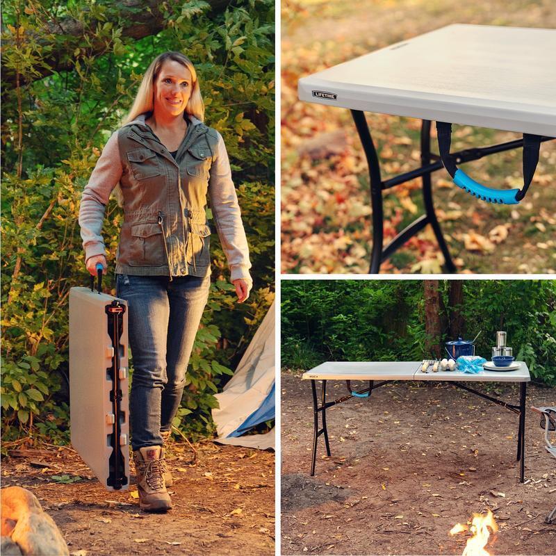 5ft Foldable Table Heavy Duty Lightweight Outdoor Camping Utility Table Gray